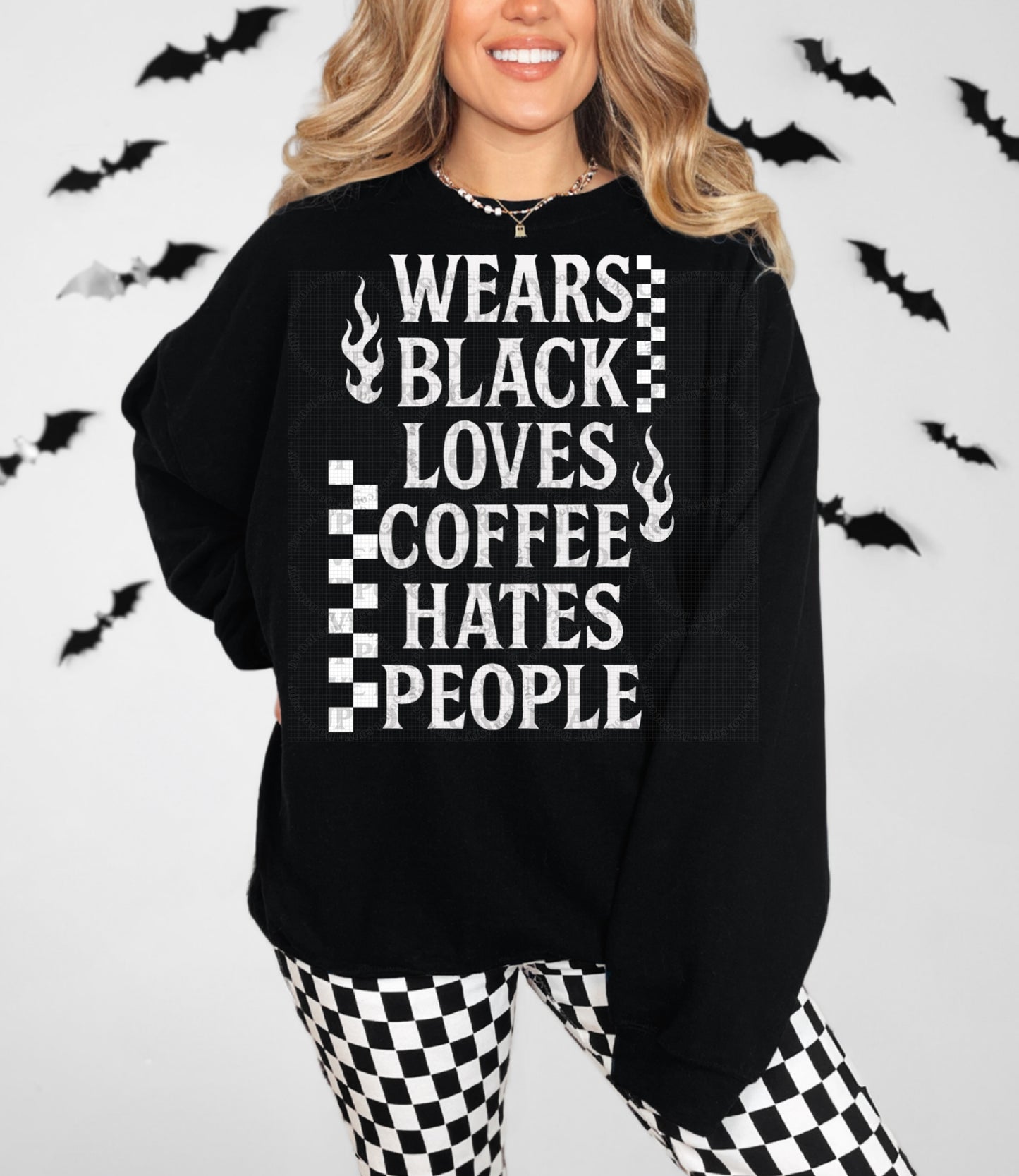 Wears Black Loves Coffee Hates People