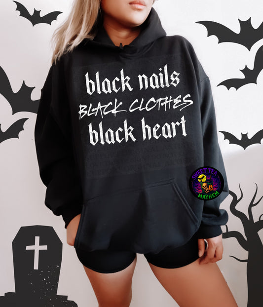 Black Nails Black Clothes Black Heart