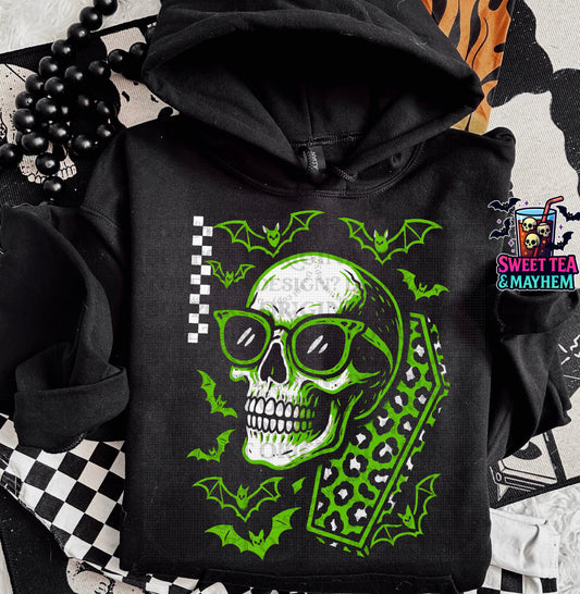 Neon Green Skull & Coffin