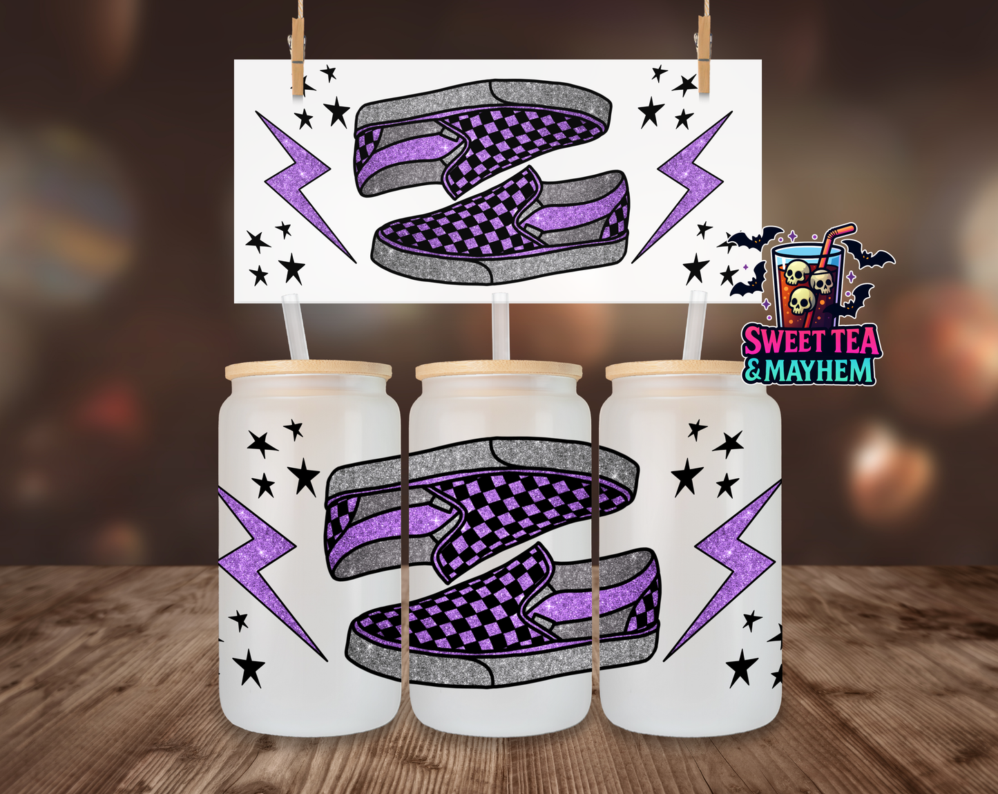 Purple Checkered Vans