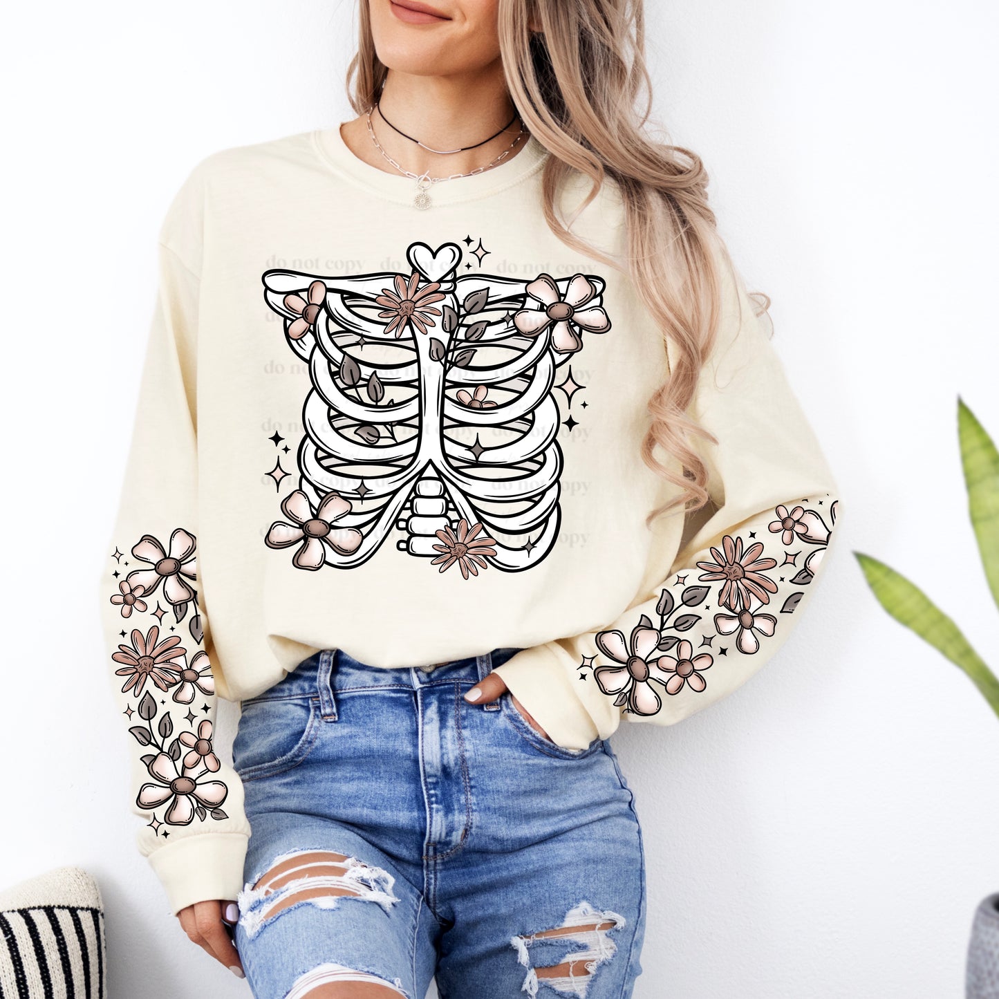 Rib Cage and Flowers (Color)