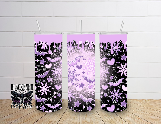 Purple Bat & Snow Flakes