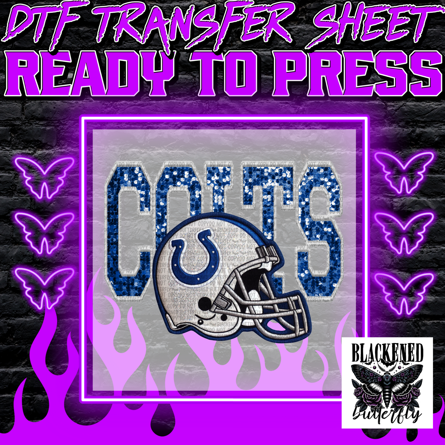 Indianapolis Colts Faux Embroidery