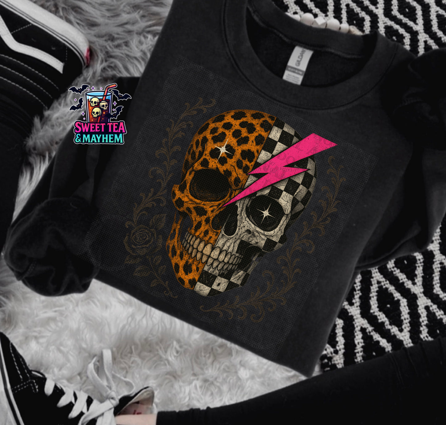 Checkered Leopard Skull