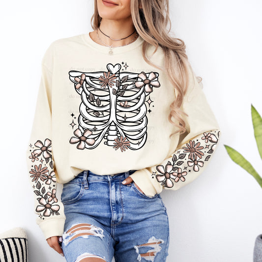 Rib Cage and Flowers (Color)