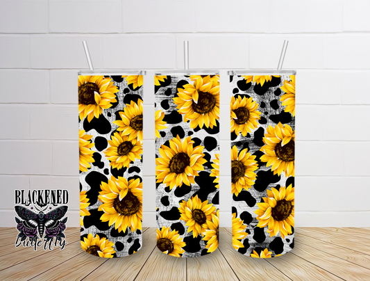 Sunflowers & Cow Print