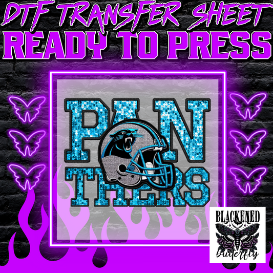 Carolina Panthers Faux Emboidery